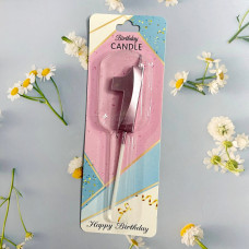 Свічка-цифра для торта "Грані" пудра - 1