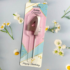 Свічка-цифра для торта "Грані" пудра- 4