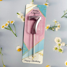 Свічка-цифра для торта "Грані" пудра - 7