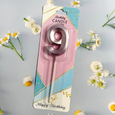 Свічка-цифра для торта "Грані" пудра - 9