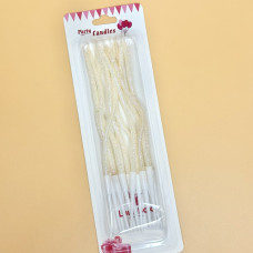 Свічки для торта Хвиля з блиском 12 шт кремового кольору