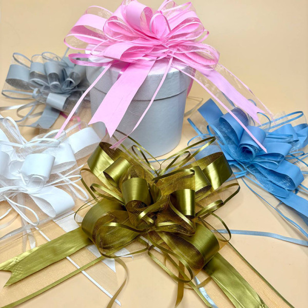 Декоративний бантик для подарунків білий