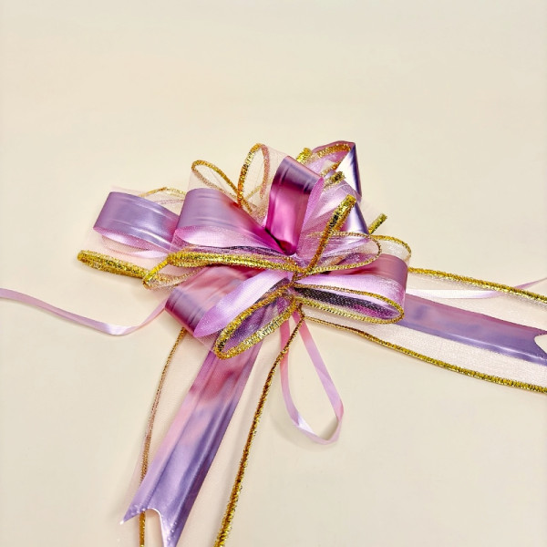Декоративний бантик для подарунків бузковий