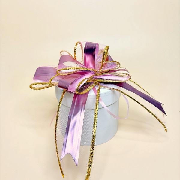 Декоративний бантик для подарунків бузковий