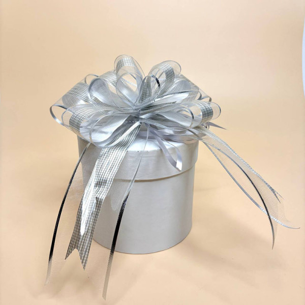 Бантик декоративний для подарунків білого кольору