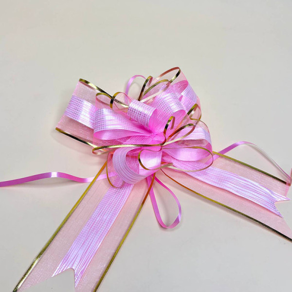 Бантик декоративний для подарунків рожевого кольору