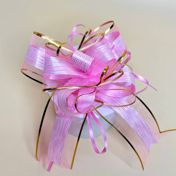 Бантик декоративний для подарунків рожевого кольору