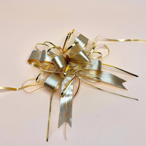 Бантик декоративний для подарунків золотого кольору