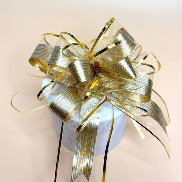 Бантик декоративний для подарунків золотого кольору