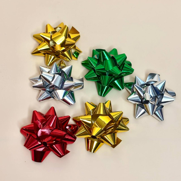 Набір бантиків для подарунків 6 шт різнокольорових