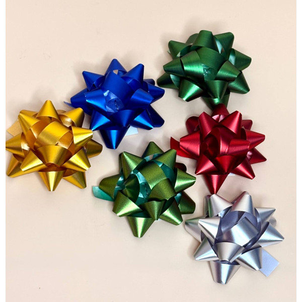 Набір матових бантиків для подарунків 6 шт різнокольорових