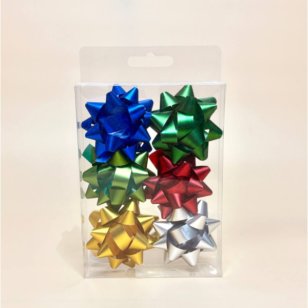 Набір матових бантиків для подарунків 6 шт різнокольорових