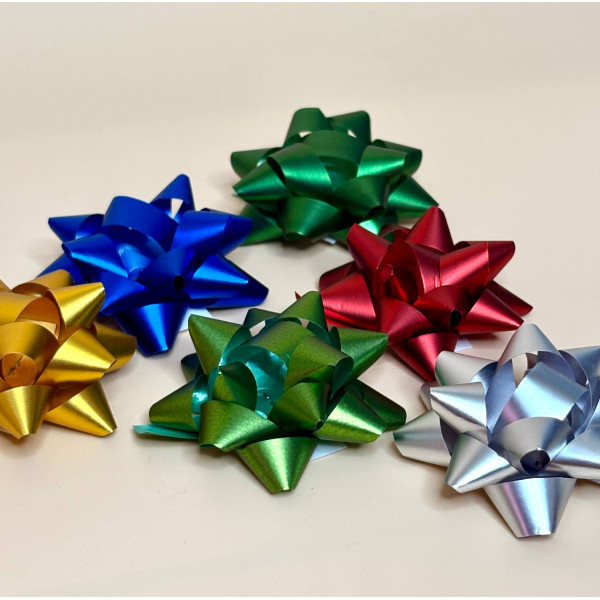 Набір матових бантиків для подарунків 6 шт різнокольорових