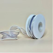 Стрічка органза з перлинним краєм 4 см фіолетового кольору