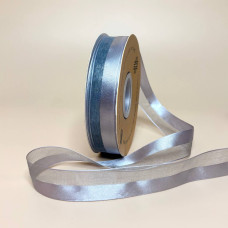 Стрічка органза з атласним краєм 2,5 см, сірого кольору