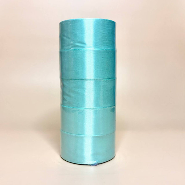 Стрічка атласна однотонна 4 см м`ятного кольору 