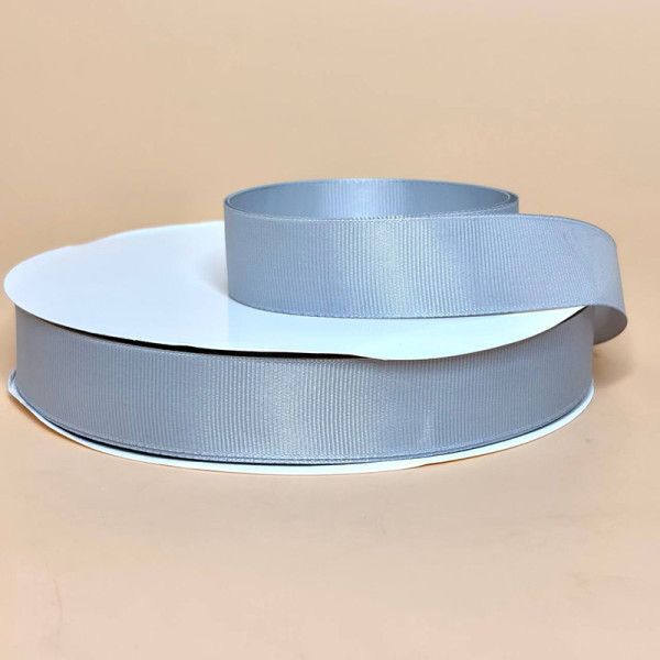 Репсова стрічка в рулоні колір сірий