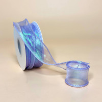 Хвиляста стрічка органза "Хамелеон" 4 см  бузковий