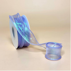 Хвиляста стрічка органза "Хамелеон" 4 см  бузковий