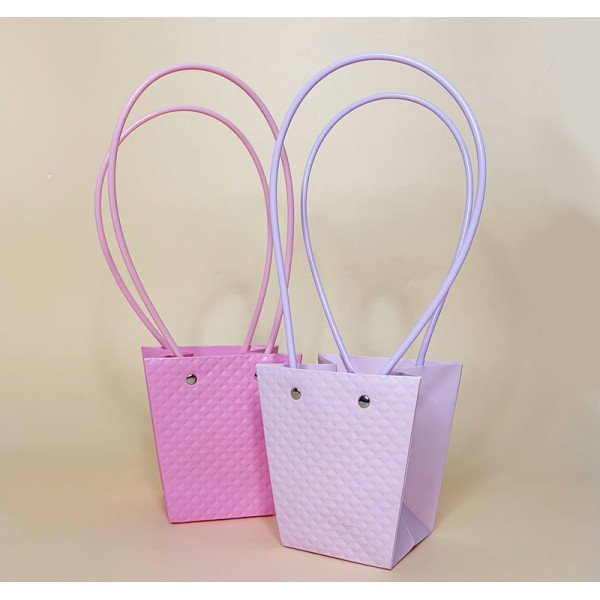 Сумки для квітів з ручками бузкового  кольору