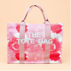 Містка текстильна сумка Tote Bag  в плямистому дизайні  рожева