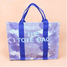 Містка текстильна сумка Tote Bag  в плямистому дизайні  бузкова