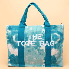 Містка текстильна сумка Tote Bag  в плямистому дизайні м'ятна