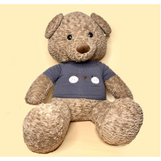 Великий плюшевий  ведмедик у светрі коричневого кольору