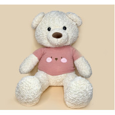 Великий плюшевий  ведмедик у светрі білий кольору