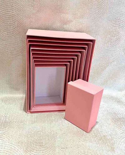 Набір коробок 10 шт "Монохром" рожевий