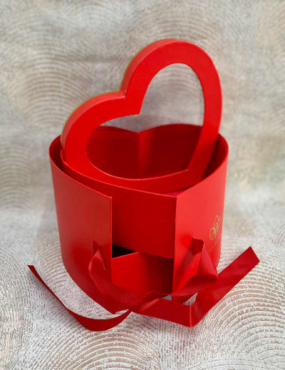 Подарункова двоповерхова коробка "Серце"