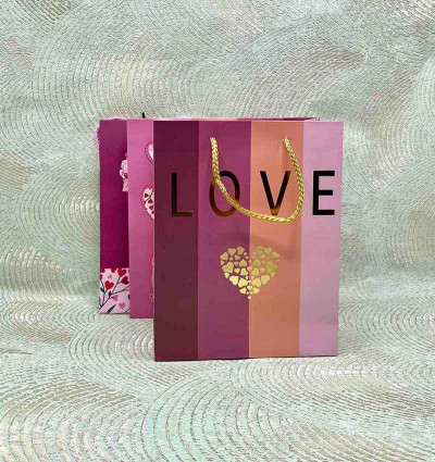 Подарочный пакет " Love" микс  4 цвета M