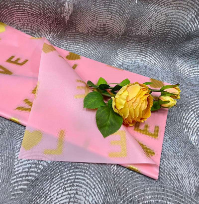 Бумага водостойкая для цветов " Love" розовая