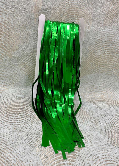 Фольгована шторка для фотозони "Сатін" зелений