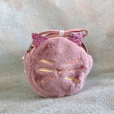 Хутряна сумочка для дівчаток "Кішечка" пудра