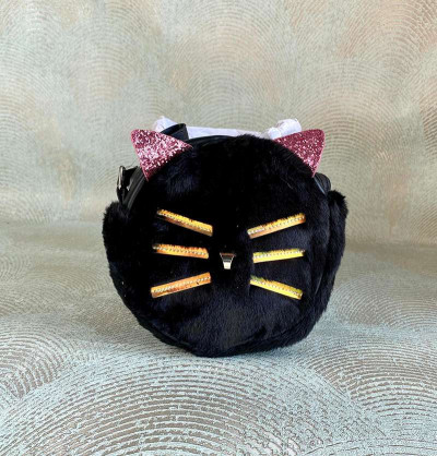 Хутряна сумочка для дівчаток "Кішечка" чорна