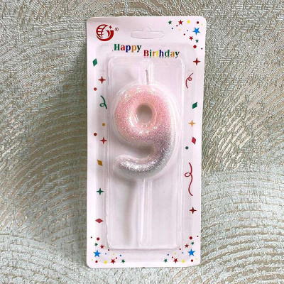 Свічка в торт "Pink" 9