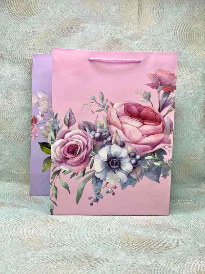 Подарочный пакет "Rose" микс  3 цвета XL