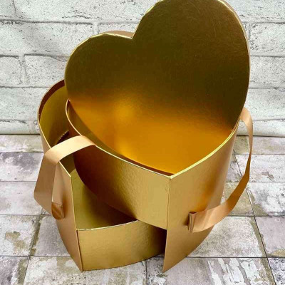 Розкішна двоярусна подарункова коробка-золото