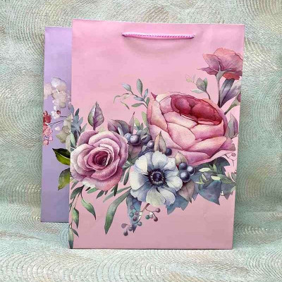 Подарочный пакет "Rose" микс  3 цвета XL